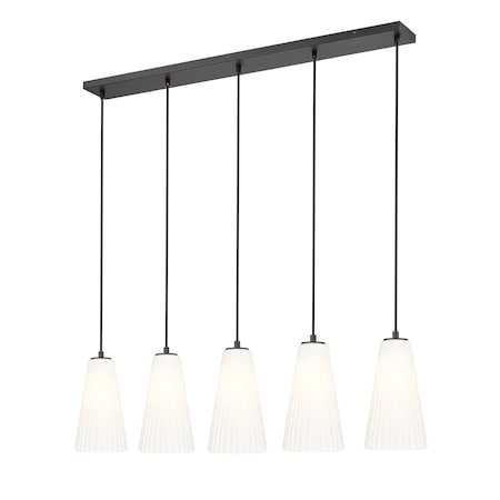 Z-Lite Farrell 5 Light Linear Chandelier, 6in. W x 11in. H, Matte Black 3043P6-5L-MB